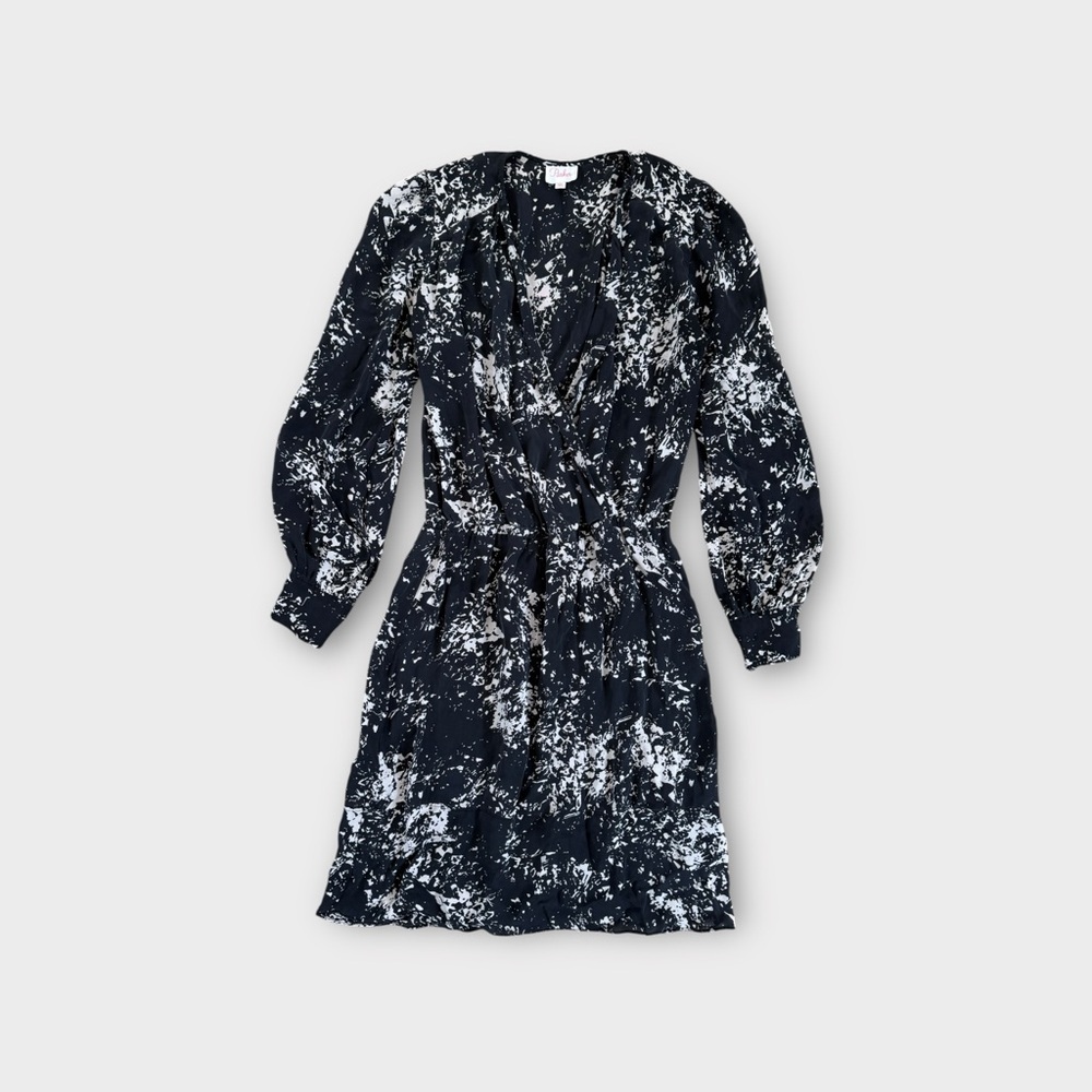 Parker Abstract Print Silk Wrap Dress